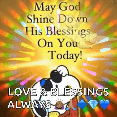 Snoopy Blessings May God Shine GIF