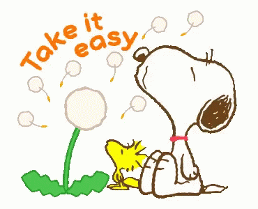 Snoopy Blowing Dandelions Take It Easy GIF