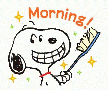 Snoopy Brushing His Teeth