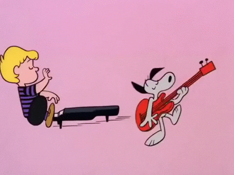 Snoopy Charlie Brown Musicians GIF