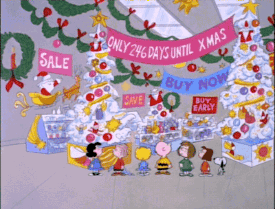 Snoopy Christmas Sale With Family GIF