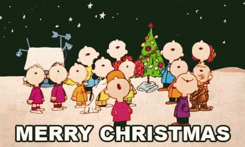 Snoopy Christmas Singing Choir GIF