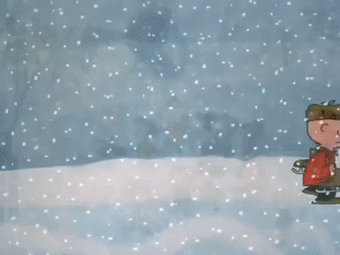 Snoopy Christmas Skating With Friends GIF