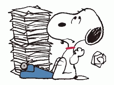 Snoopy Crumpling Paper Sunday GIF