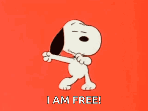 Snoopy Dance Along Im Free GIF