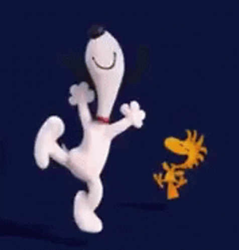 Snoopy Dancing Woodstock Jump GIF