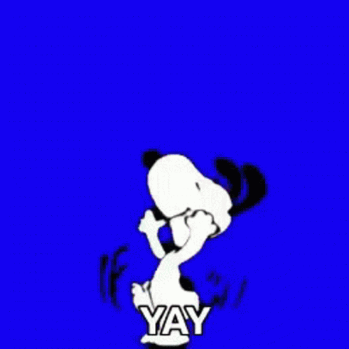 Snoopy Dancing Jump Yay GIF