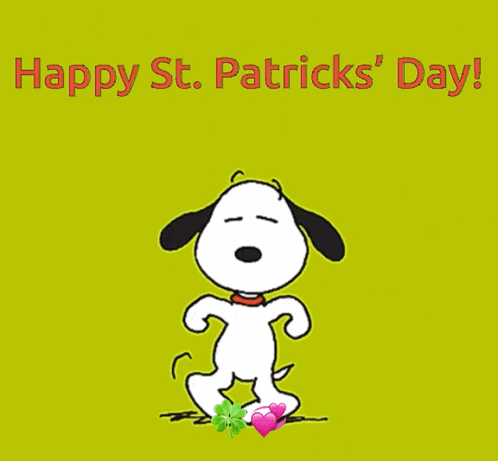 Snoopy Dancing Happy St Patrick's Day GIF