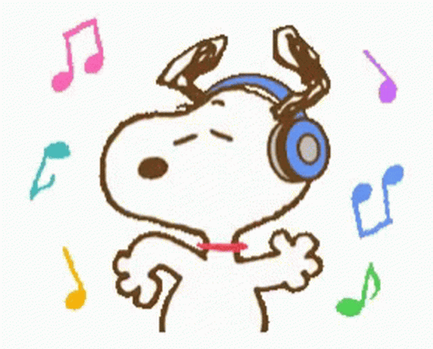 Snoopy Dancing Listening To Music GIF