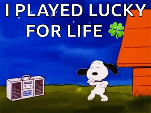 Snoopy Dancing Lucky For Life GIF