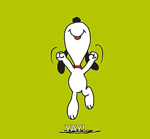Snoopy Dancing Saying Yay GIF