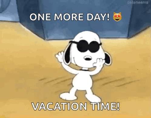 Snoopy Dancing Vacation Time GIF