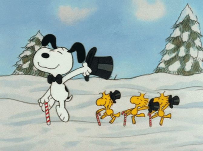 Snoopy Dancing Winter Christmas GIF