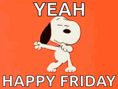 Snoopy Dancing Yeah Happy Friday On Orange