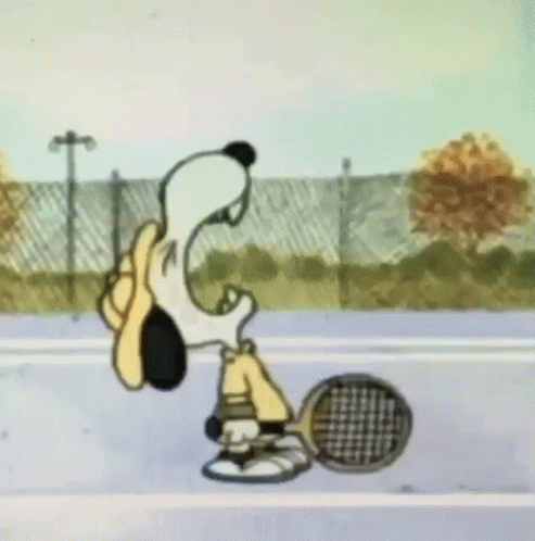 Snoopy Destroying Racquet Sore Loser GIF