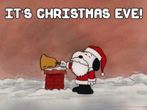 Snoopy Dressed As Santa Claus Holding Bell GIF