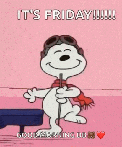Snoopy Friday Good Morning Dance Bear Love GIF