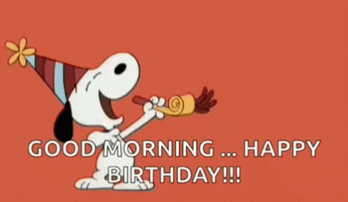 Good Morning Snoopy Is Happy For His Birthday GIF