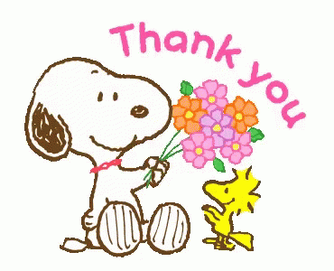Snoopy Holding Bouquet of Flowers Next to Woodstock