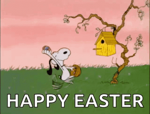Snoopy Holding Easter Egg Saying Happy Easter