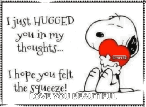 Snoopy Holding Heart I Hugged You