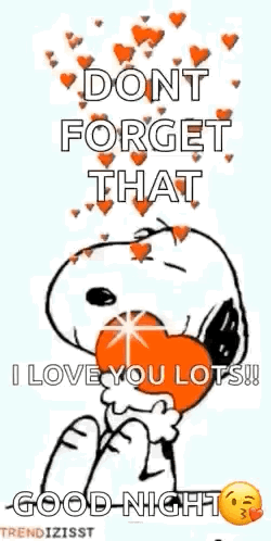 Snoopy Holding Heart Saying I Love You