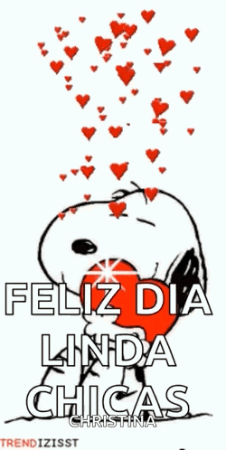 Snoopy Holding Heart With Hearts From Mouth