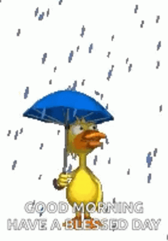Snoopy Holding Umbrella in Rain