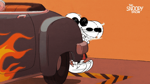 Snoopy Hot Car GIF