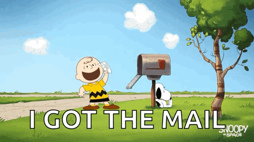 Snoopy I Got The Mail GIF