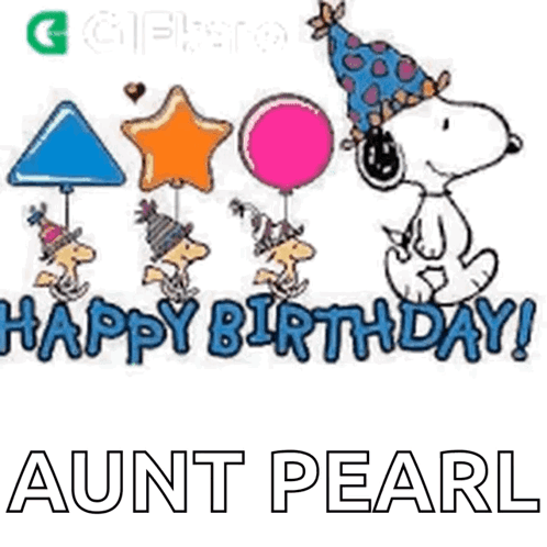 Snoopy Is Wearing A Party Hat And Holding A Pink Balloon . GIF
