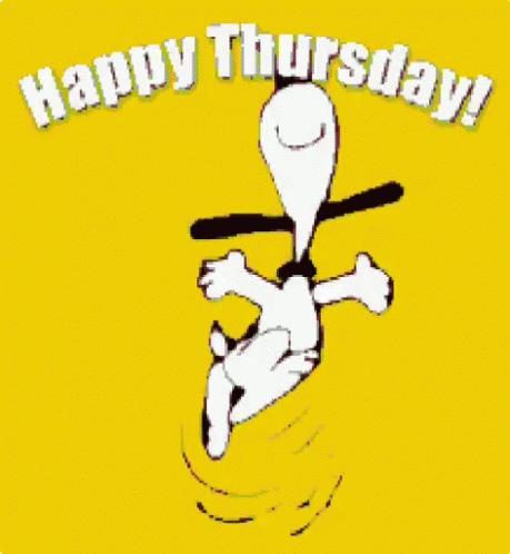 Snoopy Jumping Happy Thursday GIF