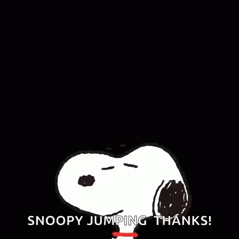 Snoopy Jumping Saying Thanks GIF