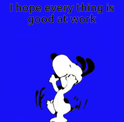Snoopy Jumping With Hope At Work GIF