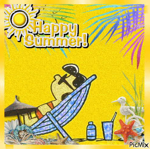 Snoopy Laying in Hammock Happy Summer