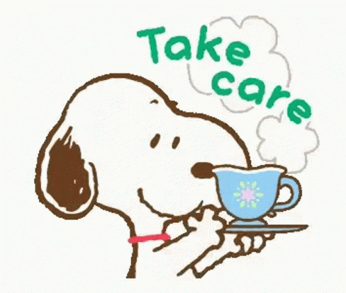 Snoopy Offering Tea Take Care GIF