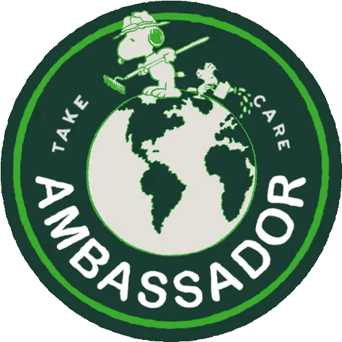 Snoopy on Globe Ambassador Logo