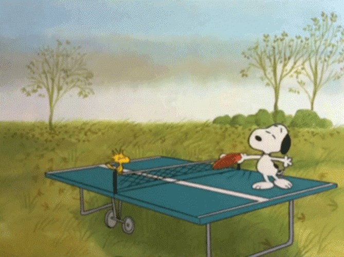Snoopy Ping Pong One On One GIF