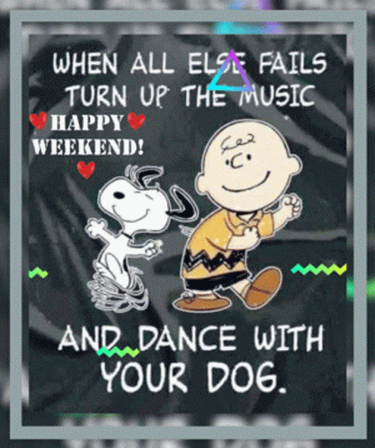 Snoopy Saturday Turn Up The Music GIF