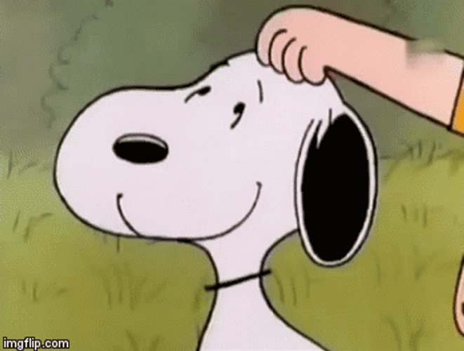 Snoopy Smiling Head Scratch GIF