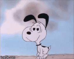 Snoopy Standing on Hill Looking Up