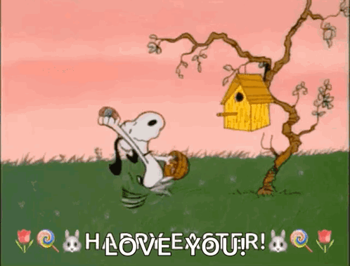 Snoopy Sunday Woodstock Hit GIF