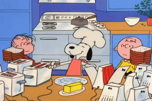 Snoopy Thanksgiving Breakfast Cooking GIF