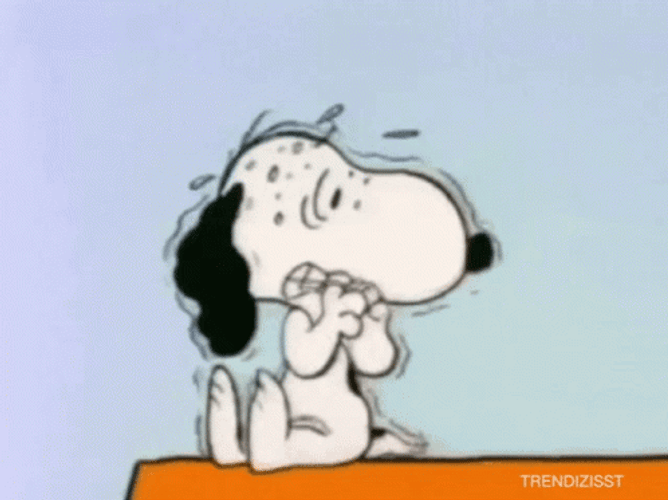 Snoopy Trembles In Fear GIF