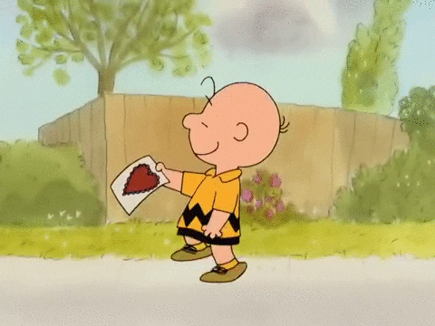 Snoopy Valentines Day Charlie Practice Giving Valentine Letter GIF