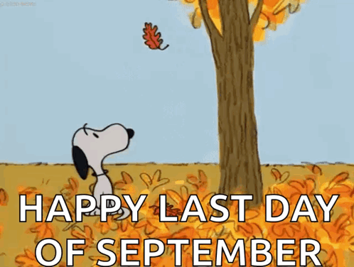 Snoopy Watching Leaf Fall Happy Last Day of September