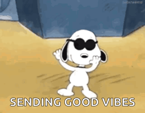 Snoopy Waving Sending Good Vibes