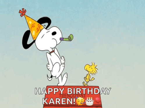 Snoopy Wearing Party Hat Blowing Horn