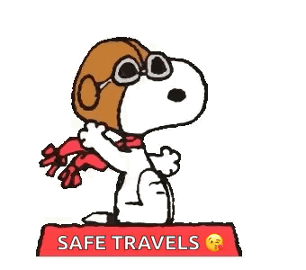 Snoopy Wearing Pilot Hat and Scarf