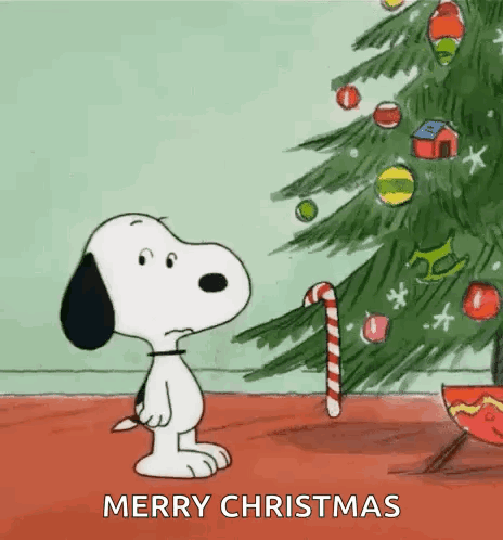 Snoopy Wishing Merry Christmas GIF